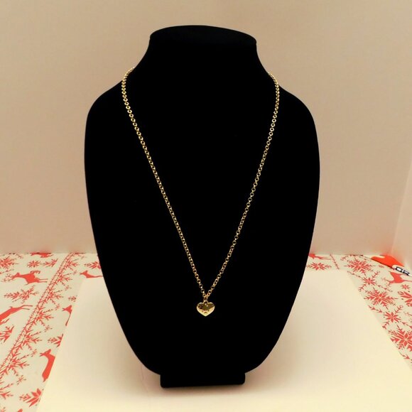 Dainty Gold Paw Print Heart Necklace, Pet Lover's, Gift For Her, Love Jewelry - Picture 4 of 4